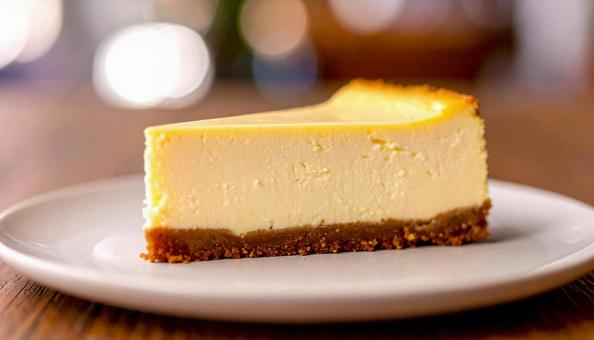 カットされた白い皿の上のチーズケーキ カットされた白い皿の上のチーズケーキの写真