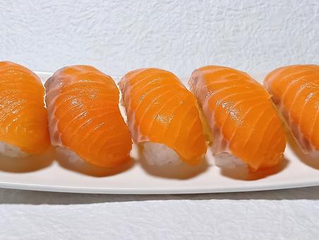 サーモン　握り寿司 サーモン,握り寿司,日本料理の写真素材