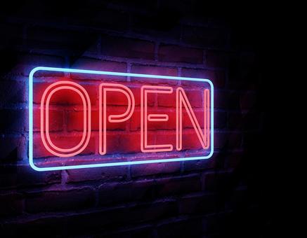 Neon open sign, ouvert, neon, logo, JPG