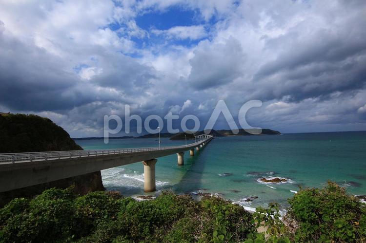橋　角島　島　旅行　海 旅,水域,何人もありませんの写真素材