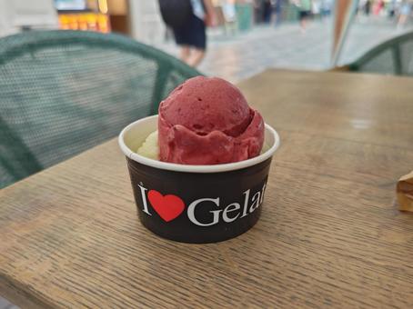 ジェラート アイスクリーム,ジェラート,青リンゴの写真素材
