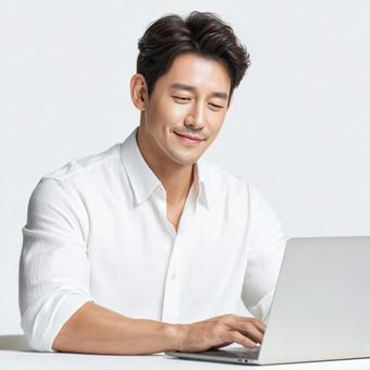 ビジネスシーンで活躍する爽やかな男性 ビジネスシーンで活躍する爽やかな男性の写真