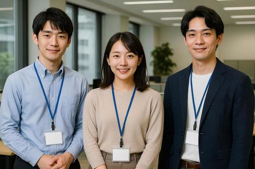 若手社員３人の写真