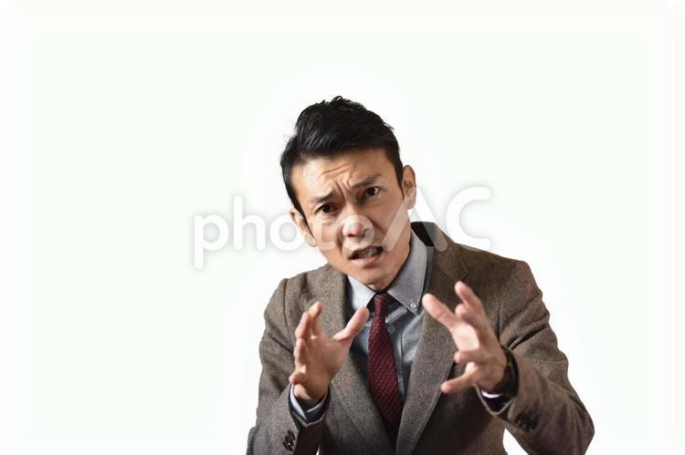 何かを語る男 ビジネス,考える,訴えるの写真素材