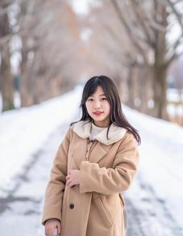 冬・コート姿の彼女 冬・コート姿の彼女の写真