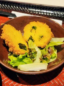 かぼちゃコロッケ かぼちゃコロッケ かぼちゃ,コロッケ,南瓜の写真素材