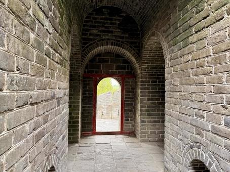 虎山長城　箭楼内部 虎山長城,丹東,中国の写真素材