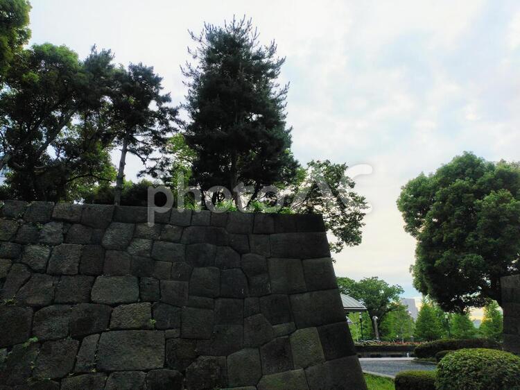 皇居の石垣 壁,石,石垣の写真素材