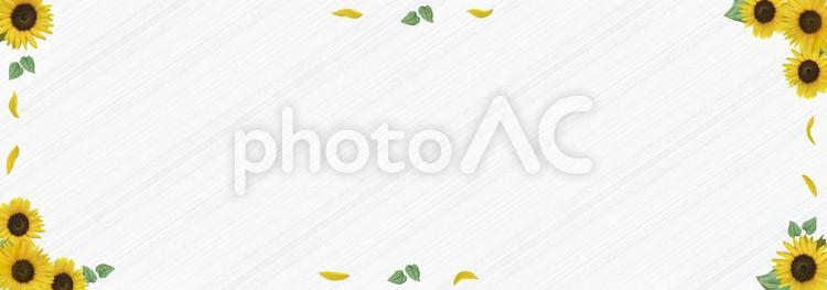 夏の花ヒマワリのかわいいフレーム枠素材 向日葵,ヒマワリ,枠の写真素材