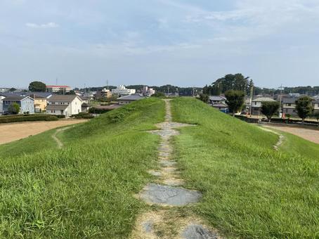 古墳の上 古墳の上 見下ろす,素材,町並みの写真素材