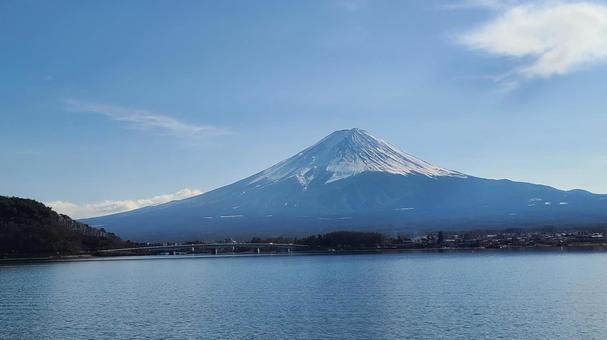 富士山と河口湖 富士山,河口湖,湖の写真素材