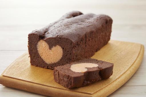 ハートパウンドケーキ ハートパウンドケーキ パウンドケーキ,チョコ,ガトーショコラの写真素材