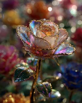 煌めくクリスタルローズの写真