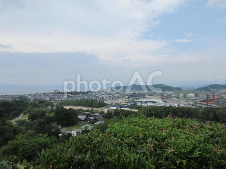 彦根城から望む街並み 彦根城,街並み,風景の写真素材