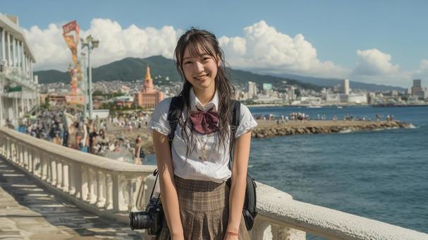 写真を撮りに来た女子高生 写真を撮りに来た女子高生の写真