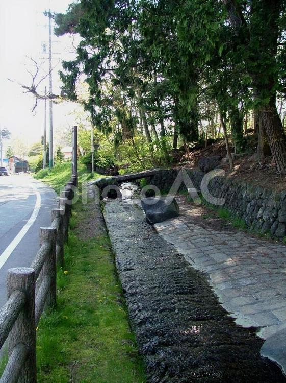 中山道追分宿追分公園浅間神社 長野県,軽井沢,追分の写真素材