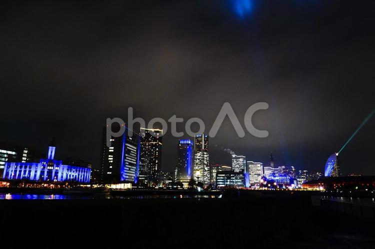 夜の横浜みなとみらい 横浜,みなとみらい,夜景の写真素材