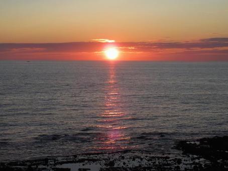 Photo, setting sun, sea, sun, 