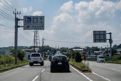 熊本県ドライブ ドライブ,車窓,町並みの写真素材