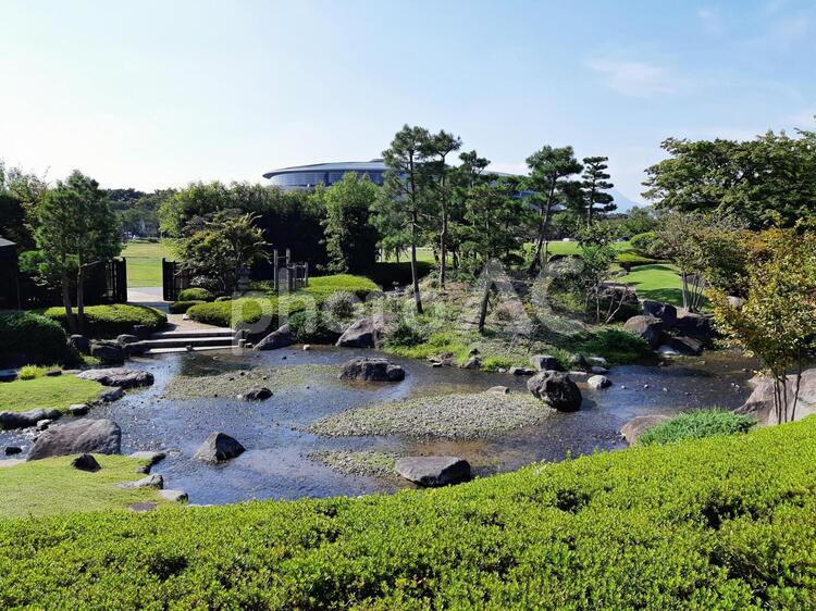 臨江閣の庭園（群馬県前橋市） 臨江閣,庭園,群馬県の写真素材