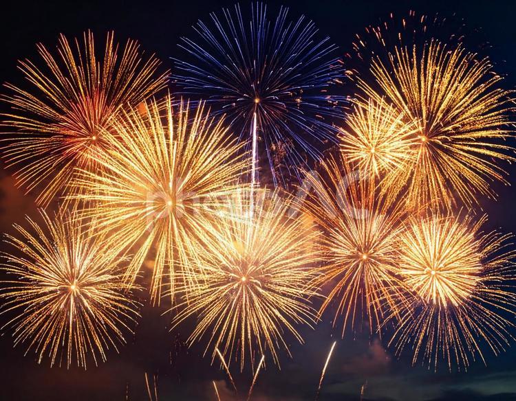 夜空に上がる打ち上げ花火 花火,打ち上げ花火,夏の写真素材