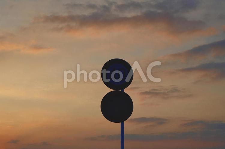 田舎の夕方 道,道路,夕方の写真素材