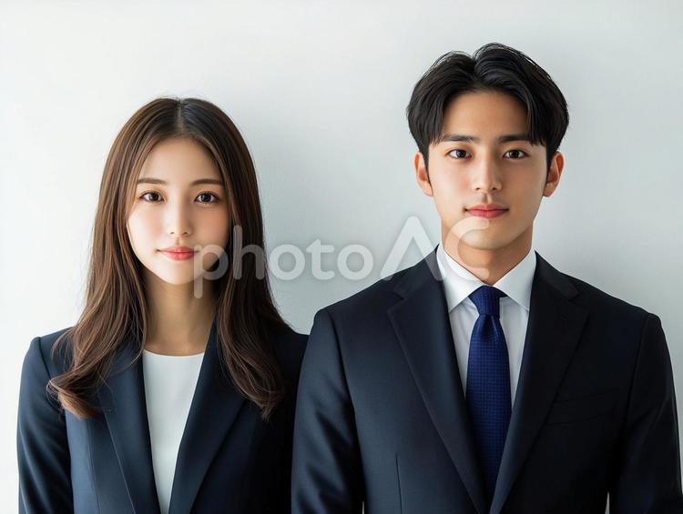 男女ビジネスパーソン二人組のイメージ ビジネス,男女,人物の写真素材