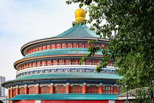 重慶市人民大礼堂 重慶,人民大礼堂,建築の写真素材