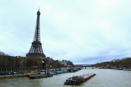 Paris Eiffel Tower and River Seine, JPG