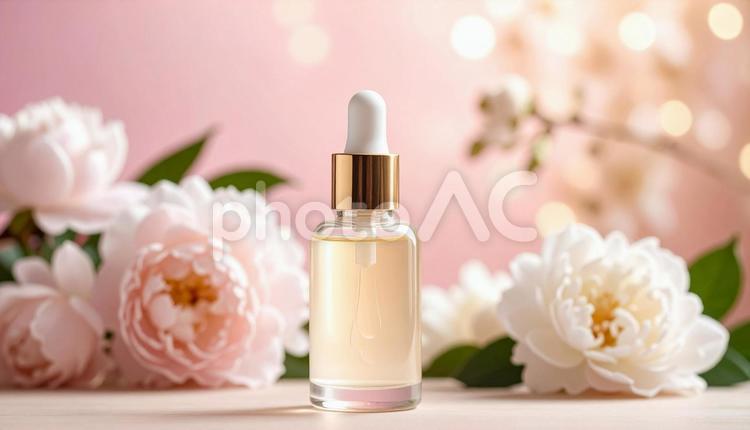 潤い、きらめく。 美容液,スキンケア,化粧品の写真素材