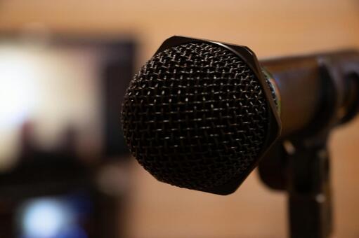 カラオケ マイク カラオケ,マイク,カラオケボックスの写真素材