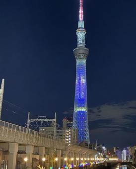 スカイツリー ライトアップ 夜景 スカイツリー ライトアップ 夜景の写真