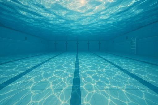 光揺れる水中プール 光揺れる水中プールの写真