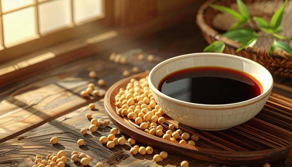 醤油と大豆 醤油と大豆の写真