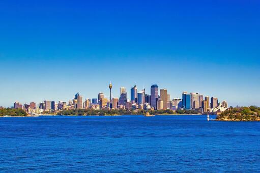 青い空と海が抱く輝かしい都市シドニー シドニー,オーストラリア,風景の写真素材