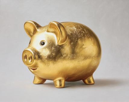 貯蓄の目標:成功を願う金色の豚 貯蓄の目標:成功を願う金色の豚の写真