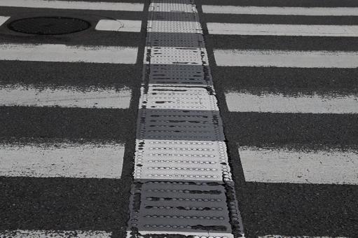 点字の横断歩道 点字の横断歩道の写真