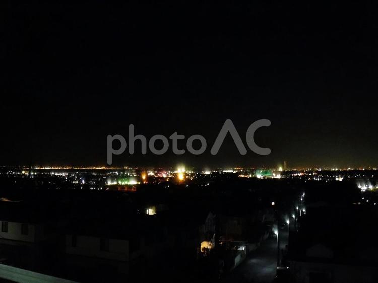 住宅地　夜景① 丘陵,台地,高台の写真素材