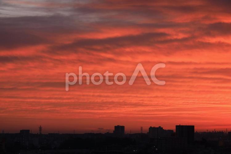 朝焼け　日の出　dawn  朝焼け,夜明け,朝焼け雲の写真素材