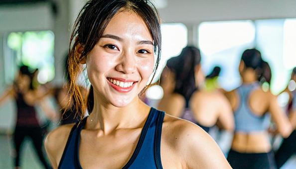 楽しく踊る日本人ダンサー女性の写真