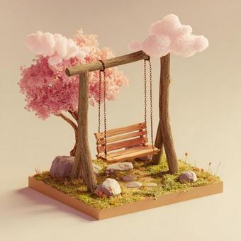 かわいいブランコの写真