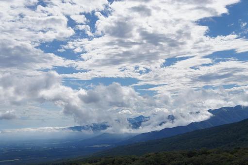 那須岳からの空 那須岳からの空 山,風景,自然の写真素材