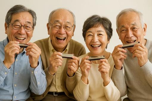  Active Seniors Harmonica, harmonica, classroom, musics, JPG