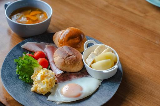 洋朝食プレート 朝食,洋朝食,パンの写真素材