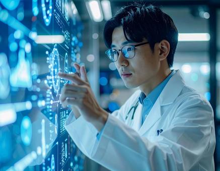 Data scientists working with AI, ai analysis, data scientist, japanese, JPG