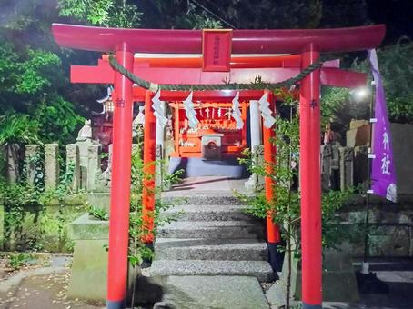 夜の相州三浦総鎮守「海南神社」 海南神社,三浦総鎮守,夜の写真素材