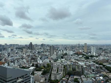 曇り空の東京、都心のビル群と街並み﻿ 東京,都市,都会の写真素材