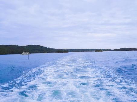 松島　遊覧船からの景色2 松島,遊覧船,風景の写真素材
