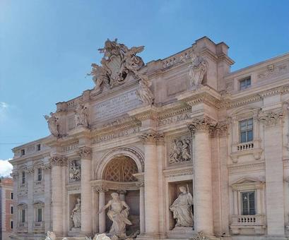 【イタリア】ローマ・ポーリ宮殿トレヴィ トレヴィの泉,ポーリ宮殿,ローマの写真素材