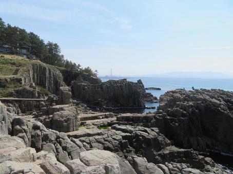 福井県の有名な観光地の東尋坊の風景 福井県の有名な観光地の東尋坊の風景 東尋坊,福井,坂井市の写真素材